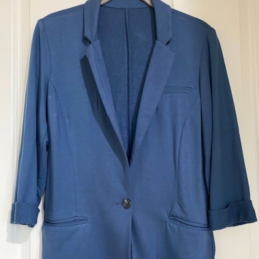 Joie  Soft  Neville  French Terry  3/4 Sleeve  Blazer  Navy  Size S